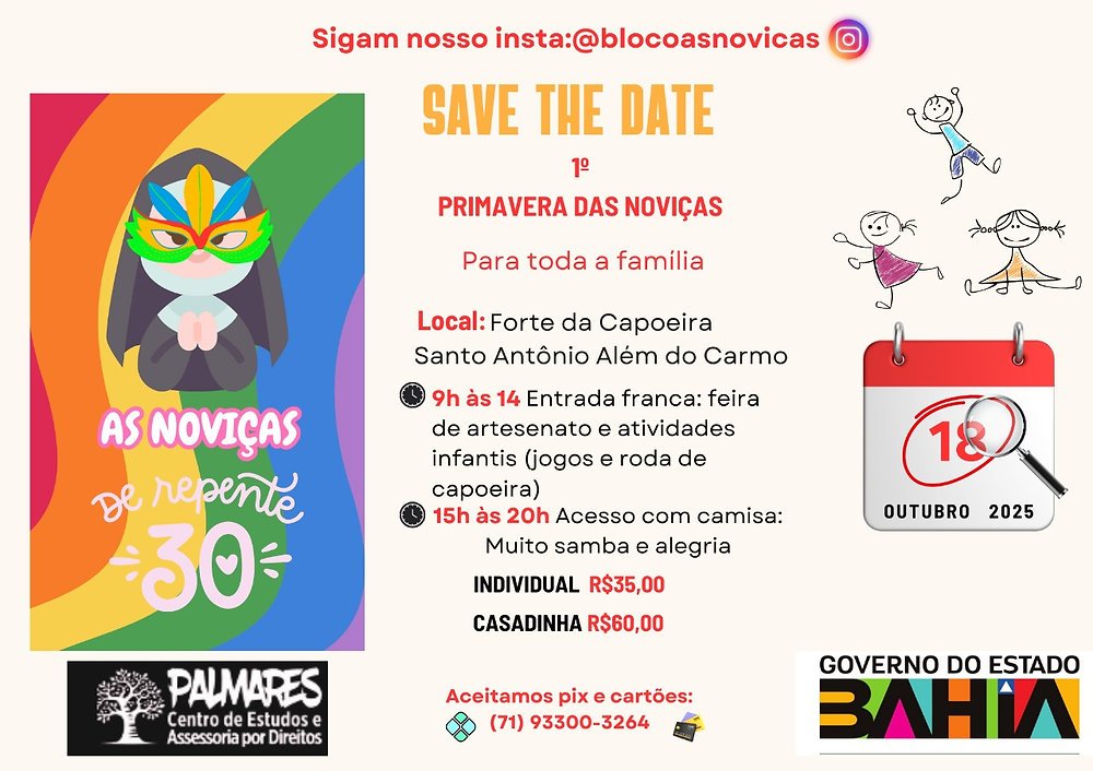 Em Salvador, I Festival Primavera das Noviças celebra 30 anos de movimento comunitário no Barbalho